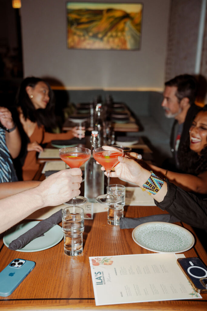 people in the restaurant celebrating
